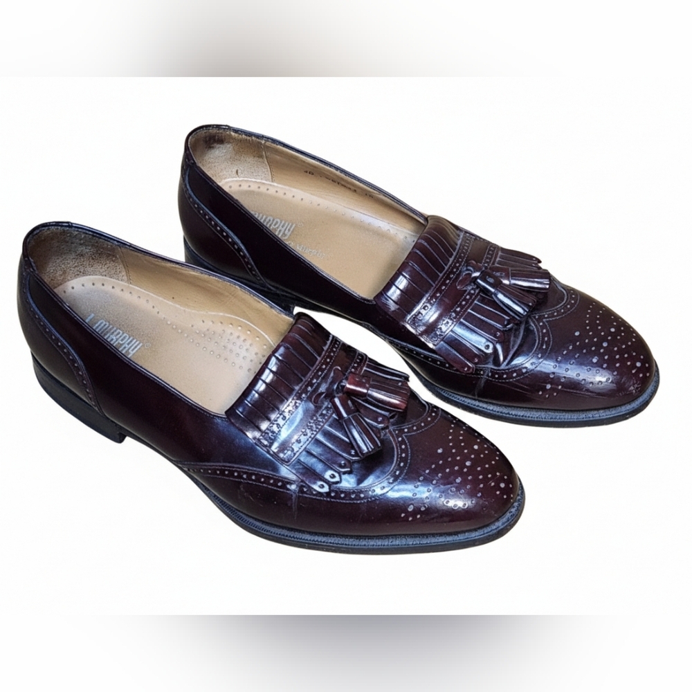 Johnston & Murphy Burgundy Tassel Loafers Sz 10 M